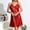 Watermelon Red, variant on YHAJDS Womens Nightgown Lace Sleepwear V Neck Solid Color Sleeveless Satin Cami Dress Pajamas Dress