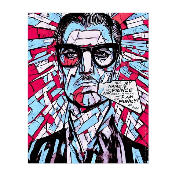 My name is... - Digital Art Pop Art Portrait Quote Modern Art Geometric Humor Unframed Wall Art Print 6 x 8 inches