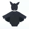 thumbnail image 3 of Weebloom Baby Bat My 1St Halloween Outfit Newborn Baby Boy Girl Black Bat Long Sleeve Romper Bodysuit With Hats Set Jumpsuits 3-6 Months Black2, 3 of 8