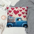 thumbnail image 2 of GOSMITH  Happy Valentine’s Day Throw Pillow Covers  Blue Truck Bicycle with Love Heart Rose Flowers Farmhouse Decorative Pillow Cases Romantic Style  Cushion Cover, 2 of 5