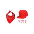 thumbnail image 1 of Kit de Costume Super Italian Brothers Chapeau Lunettes de Soleil Bandana Paisley Rouge, 1 of 2