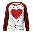 thumbnail image 4 of Penkiiy Ladies Round Neck 2025 Shirt Loose Long Sleeve Comfy Tshirt Valentine's Day Slim Plus Size Love Heart Printed Tops S Red, 4 of 5