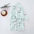 thumbnail image 2 of NIEWTR oddler Kids Boys Girls Flannel Robes Cute Pattern Bathrobe Unisex Night-Robe Baby Flannel Hoodie Pajamas Sleepwear Fall Winter Loungewear(B-Light Blue,6-7 Years), 2 of 6