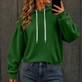 thumbnail image 4 of CQONEPT Womens Cropped Hoodies Long Sleeve Casual Pullover Hoodie Sweatshirt Casual Soft Lounge Streetwear Fall Fashion Hooded Outfit, 4 of 6