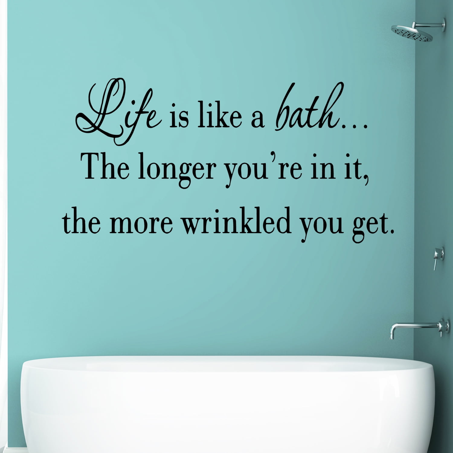 Wall Stickers Happiness Long Hot Shower Quote Bathroom Vinyl Art Decal Mural 