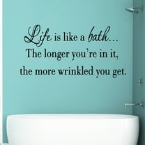 VWAQ Life is Like a Bath Wall Decal Bathroom Wall Quotes Sayings Vinyl Wall Art Home Decor