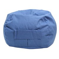 Small 105" Blue Denim Look Bean Bag with Cargo Pocket
