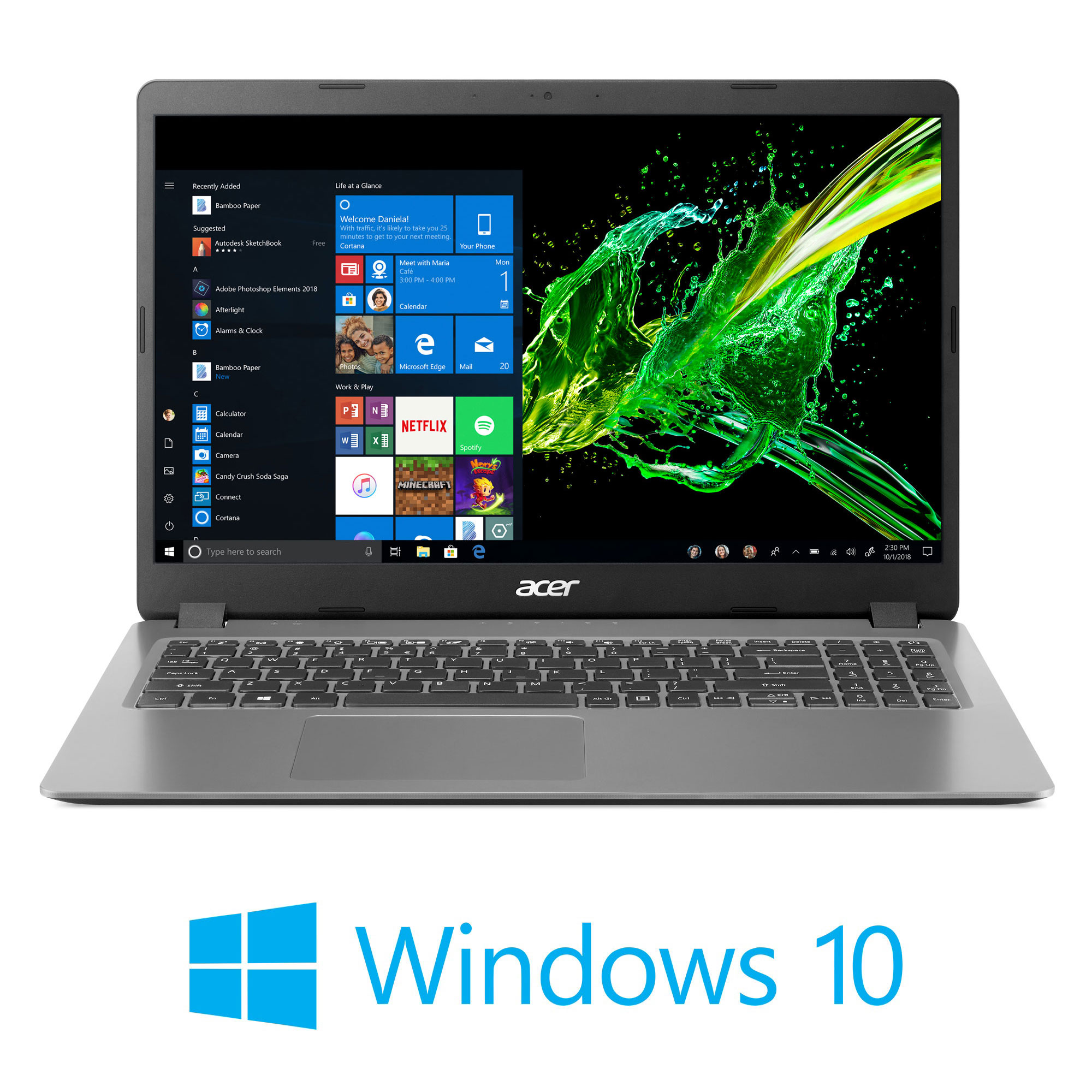 Acer Aspire 3 A315-56-594W, 15.6" Full HD, 10th Gen Intel Core i5-1035G1, 8GB DDR4, 256GB NVMe SSD, Windows 10 Home - image 2 of 8