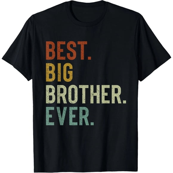 Best Big Brother Cool Retro Big Bro Design Gift Unisex T-Shirt Z314, up to Size 5XL