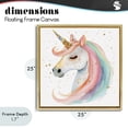 thumbnail image 4 of Stupell Industries Contemporary Gold Speckled Pastel Unicorn Gold Floating Frame Canvas Art, 25 x 25, by Creative Studio, 4 of 8