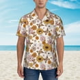thumbnail image 2 of Pofeuu Sunflowers And Butterflies Print Hawaiian Shirt for Men Sleeves Casual Button Down Summer Beach Dress Shirts T-Shirts,3X-Large, 2 of 7