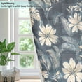 thumbnail image 3 of Gray Floral Print Semi Sheer Curtains for Living Room Bedroom Set of 2 Insulated Window Drapes, 3 of 6