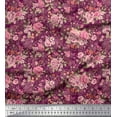 thumbnail image 1 of Soimoi Tissu Popeline de Coton Imprimé Feuilles & Roses Tissu de Couture au Mètre 42 Pouces de Large, 1 of 3