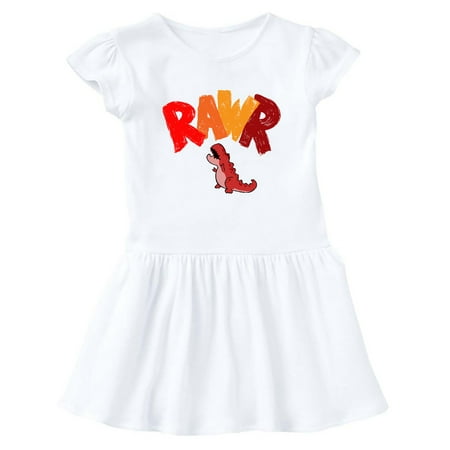 

Inktastic Lil Red Tyrannosaurus Rawr Gift Baby Girl Dress
