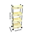thumbnail image 5 of Fufafayo under $5 4-Tier Rolling Storage Cart, Rolling Utility Cart, Kitchen Cart with Wheels for Bathroom, Living Room, Kithcen, Office Storage and Organization, 35.4x13x9 In, 5 of 9