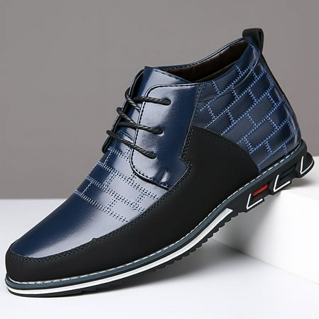 

SHZHYUESONGKJ Comfortable and Stylish Dress Boots for Men - Classic Leather Lace-up Derby Shoes Boots - Casual Walking Shoes Designed for All-Day Wear