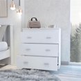 thumbnail image 2 of TUHOME Commode Classique en Bois d'Ingénierie à Trois Tiroirs en Blanc, 2 of 7