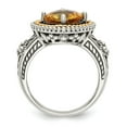 thumbnail image 2 of 14K Two-Tone Gold Ring Band Gemstone Yellow Citrine Cushion, 2 of 6