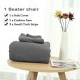 thumbnail image 5 of PiccoCasa Stretch Thick Sofa Slipcover Jacquard Couch Protector, 1 Seater (35" - 51"), Gray, 5 of 6