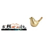 thumbnail image 1 of Escultura dorada de pared para jardín, valla, exterior, interior, porche, decoración moderna del hogar, adorno, estatua de animal, escritorio, oficina, 1 of 8