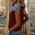 thumbnail image 6 of BUIGTTKLOP Summer Tops for Women Denim Patchwork Short Sleeve Shirts Crewneck T Shirts Trendy Clothes 2026, 6 of 6