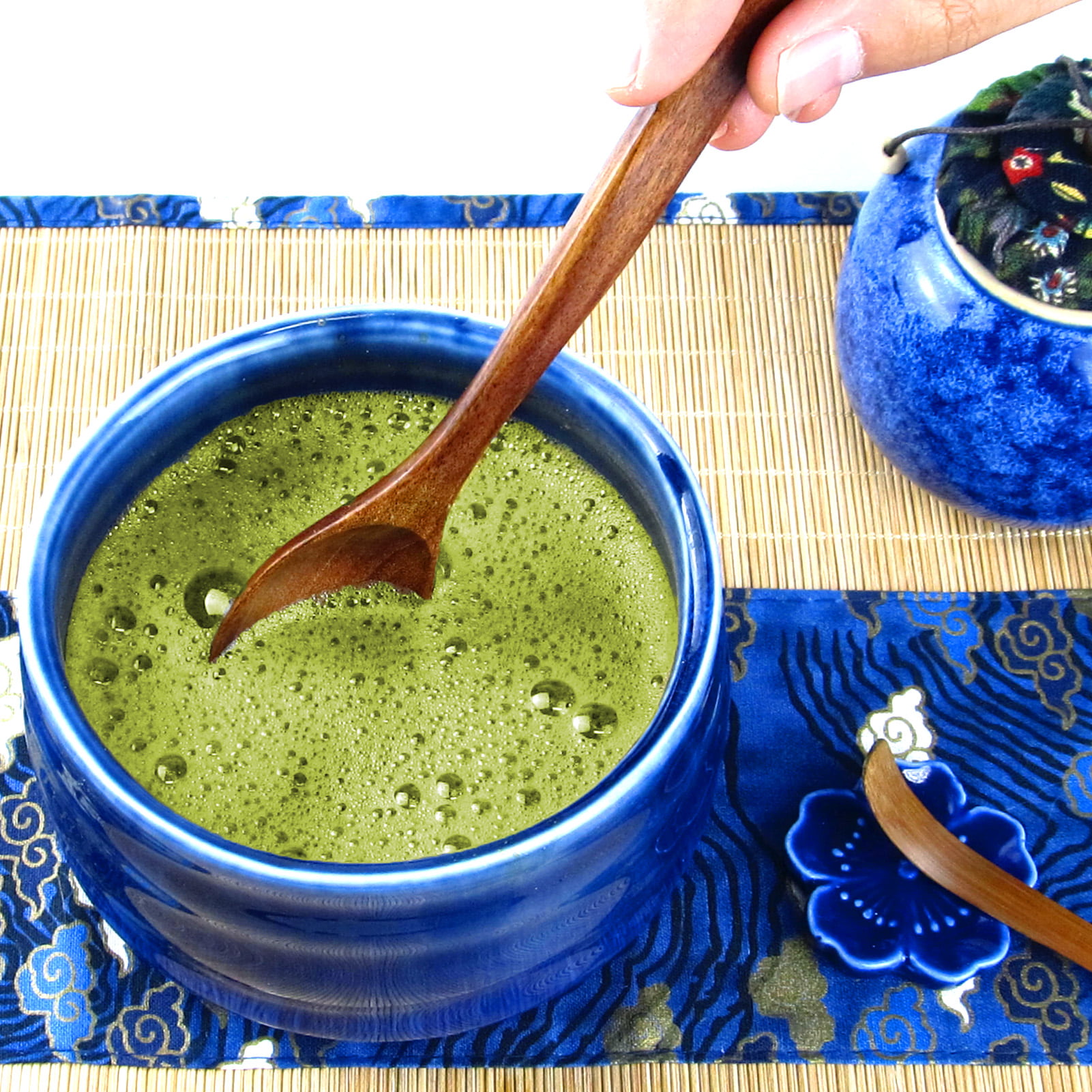 Ebros Japanese Traditional Tea Ceremony Matcha Green Bowl Whisk & Scoop Set