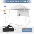 thumbnail image 2 of LINJH 6x6 ft Pop Up Canopy Tent, Outdoor Small Canopy Tent with Backpack, Patio Pop Up Gazebo Slant Leg Canopy with 1 Sidewall, Portable Easy Up Canopy (White), 2 of 9