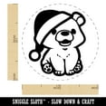 thumbnail image 2 of Christmas Bear Cub Santa Hat Self-Inking Rubber Stamp Ink Stamper - Red Ink - Medium 1 Inch, 2 of 7