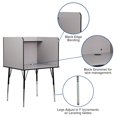 thumbnail image 2 of Study Carrel with Adjustable Legs and Top Shelf in Nebula Grey Finish, 2 of 9