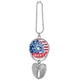thumbnail image 1 of America Flag With Liberty Statue Pattern Silver Wing Car Pendant Decoration, 1 of 4
