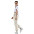 thumbnail image 4 of Rolanko Girls Cargo Pants for Kids Loose Streetwear Hip Hop Dance Cotton Jogger Pants with Pockets for 4-15 Years, 4 of 6