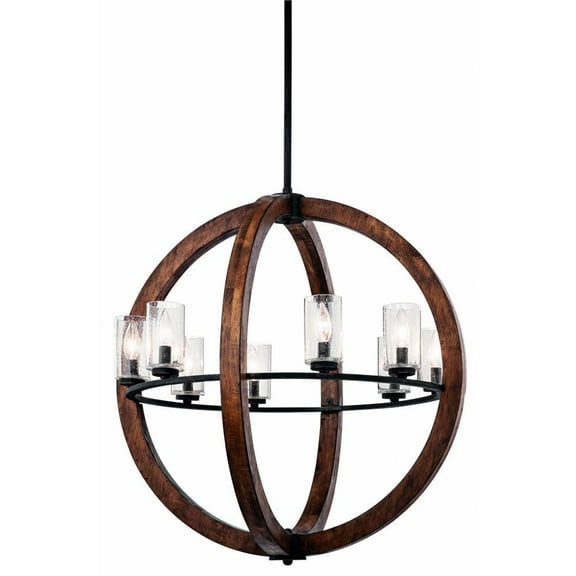 Coastal Farmhouse Eight Light Chandelier-Auburn Stained Finish Bailey Street Home 147-Bel-1044880