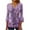 002* Purple, variant on bnaln Womens Shirts and Blouses 3/4 Length Sleeve Dressy Casual Blouse Summer T-Shirts V Neck Button Down Pleated Tshirts Boho Floral Tees Ladies Elegant Tunic Tops Spring Clothes