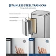 thumbnail image 7 of 13 Gallon Stainless Steel Trash Can, Rectangular Kitchen Garbage Can with Quiet Soft-Close Lid & Removable Inner Bucket, Commercial Step Trash Bin  Ideal for Home, Office, Bathroom, 7 of 7