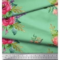 thumbnail image 3 of Soimoi Poly Georgette Fabric Leaves & Anemone Flower Print Sewing Fabric Yard 42 Inch Wide, 3 of 3