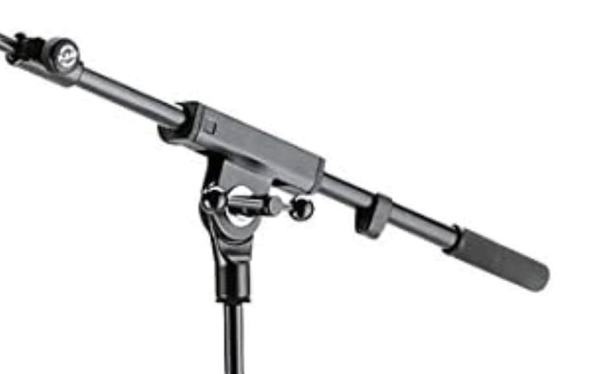 K&M 252 Microphone Stand with Boom Arm, 16.7-28.5" Adjustable Height, Black