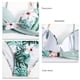 thumbnail image 4 of Traje de baño de bikini Traje de baño Estampado floral Tirantes ajustables en la parte delantera con cordones Cintura alta Traje de baño de bikini de 2 piezas Verde claro S, 4 of 5