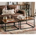 thumbnail image 4 of Furniture of America Druze Wood 2-Piece Nesting Table Set in Natural Oak, 4 of 10