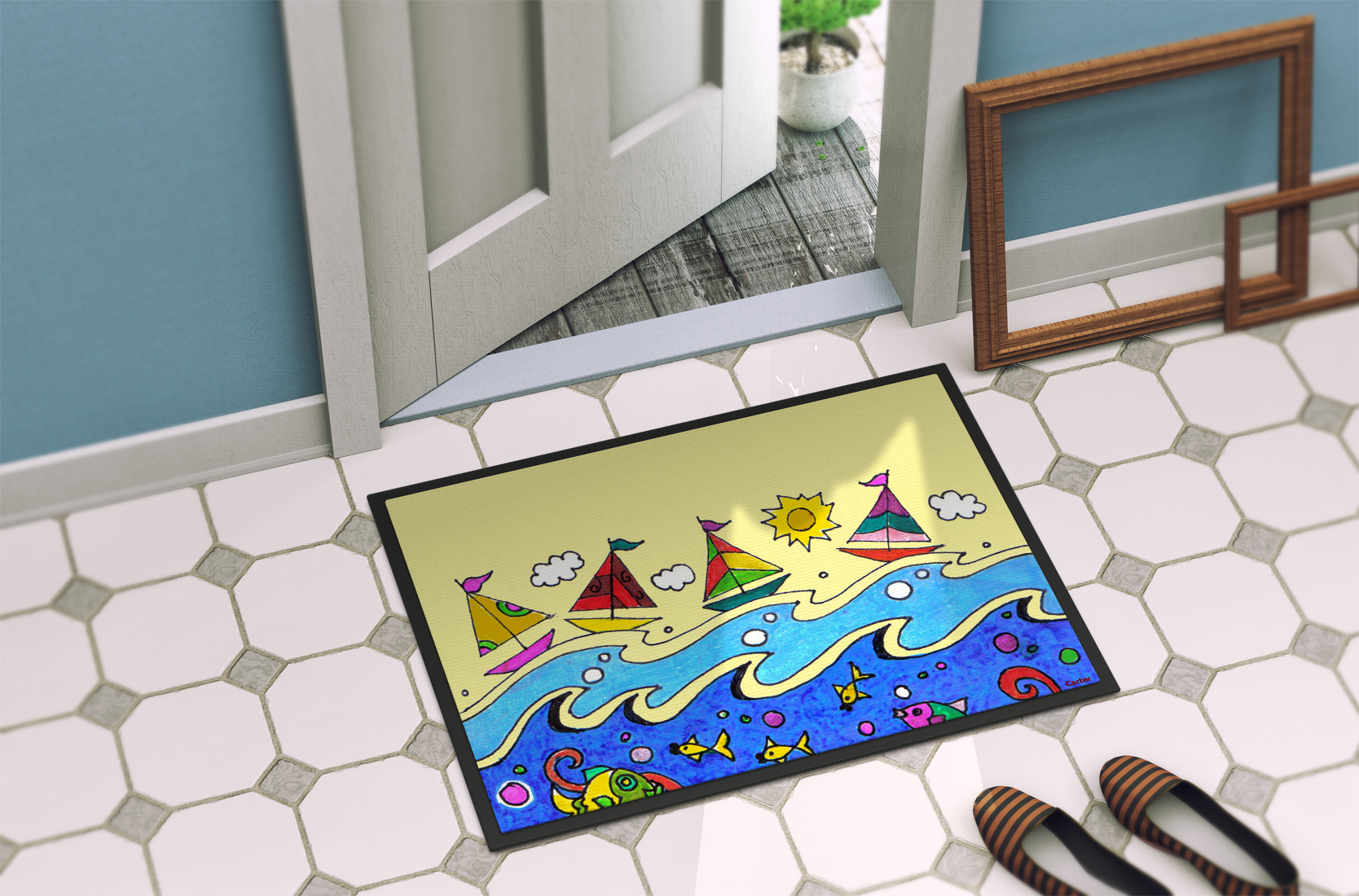Carolines Treasures Summer Under Water Doormat 24 H x 36 W Multicolor