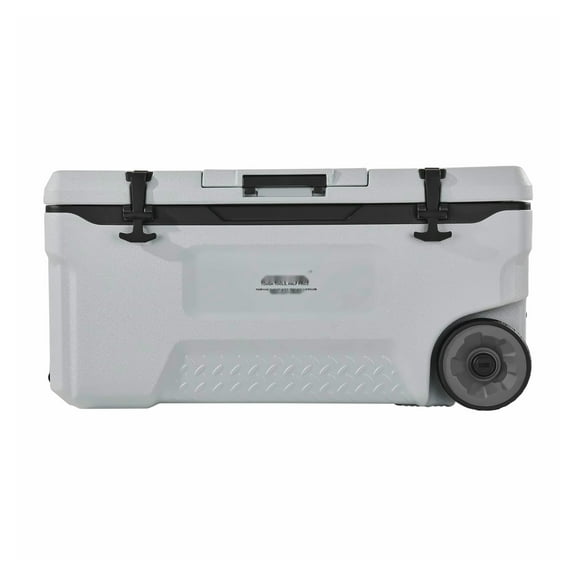 Portable Cooler 74 QT Wheeled, InsulatedChest - 120 Can Capacity with Cup Holders for Camping, Picnic, Travel & Outdoor Use