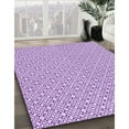 thumbnail image 3 of Ahgly Company Machine Washable Indoor Square Transitional Jasmine Purple Area Rugs, 3' Square, 3 of 7