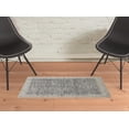 thumbnail image 2 of 2' X 3' Gray Black And Tan Wool Plaid Tufted Handmade Stain Resistant Area Rug, 2 of 5