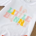 thumbnail image 6 of Baby Girl Easter Outfit Bunny Letter Short Sleeve Easter Bodysuit Romper Pants Bunny Ears Headband/Hat 3PCS Set Easter Outfit for Boys Girls 0-18 Months, 6 of 7