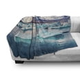 thumbnail image 3 of Iceland Soft Flannel Fleece Blanket, Floating Blue Icebergs in Jokulsarlon Glacial Lagoon Colorful Sunset in Vatnajokull, Cozy Plush for Indoor and Outdoor Use, 60" x 80", Multicolor, by Ambesonne, 3 of 6