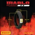 thumbnail image 2 of Pirelli Diablo Rosso II 120/70 ZR 17 M/C (58W) TL (K) Front Motorcycle Tire - High Performance, Durable, and Reliable: Sport Performance for Road Use with Keychain, 2 of 9