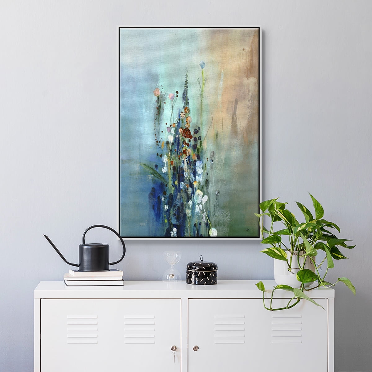 Current Air I Framed Premium Gallery Wrapped Canvas - Ready to Hang - 25 x 37 - White Floating Frame