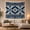 Blue Diamond Motif, variant on Geometric Diamond Pattern on Symmetrical Banded Background, Calming Boho for Native Art Lovers, Southwestern Wall Decor, Housewarming Gift Tapestry Wall Hanging for Bedroom and Living Room