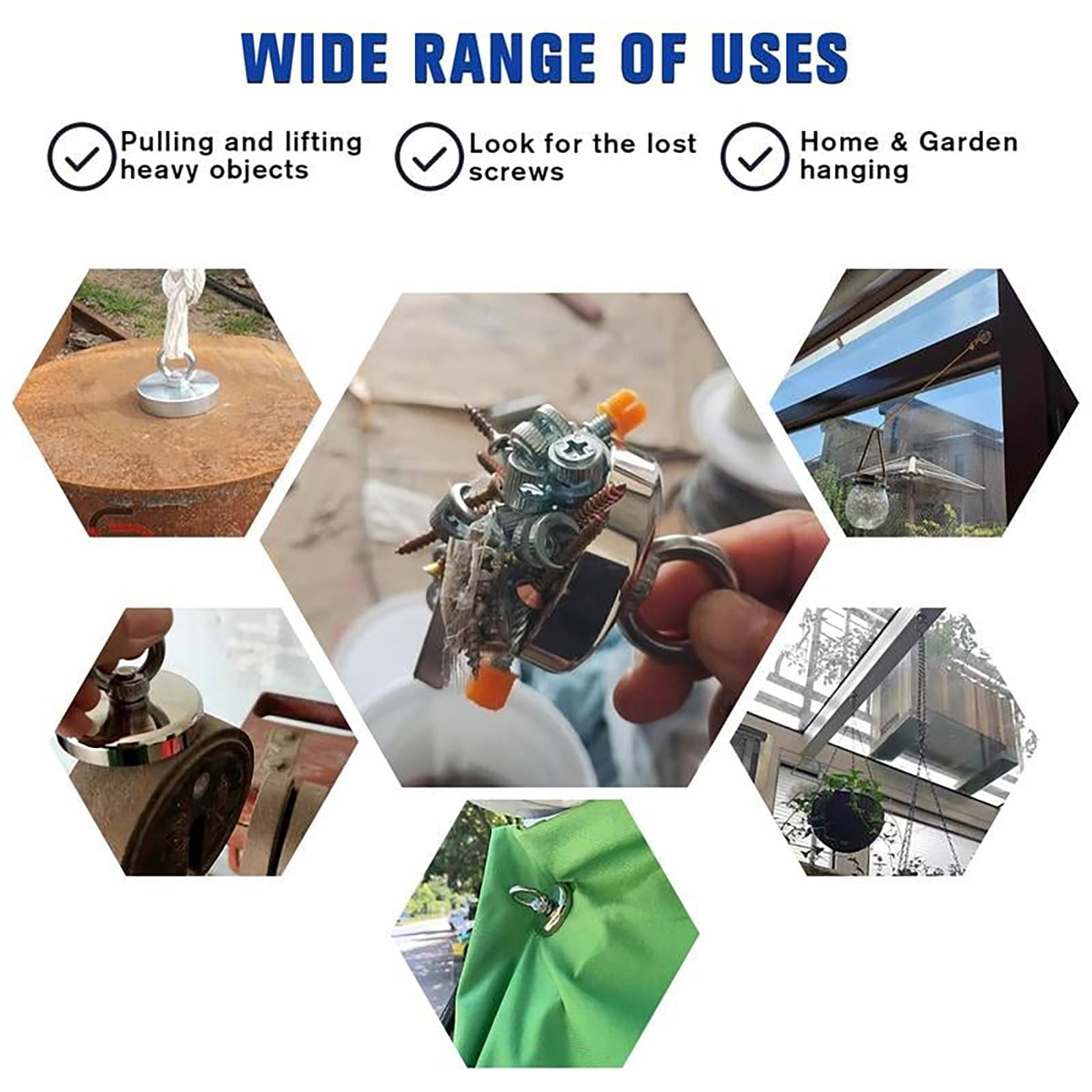 Clearance Hooks under $15,Strong Fishing Magnets 164 Kilograms Tensile Rare Earth Magnets Countersunk Hole With A Diameter Of 1.98 Inches (50 Mm) Are Used For Recycling In A