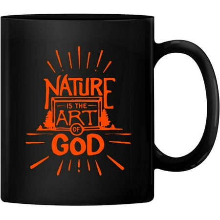 

PrintValue Nature is The Art of God 11oz Ceramic Coffee Mug Tea Cup 350 ml (Black)
