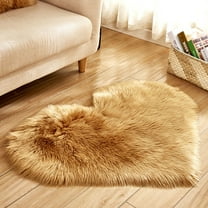 EARKITY Area Rugs, Heart Rug, Faux Fur Rug, Fluffy Sheepskin Fur Rug, Soft and Cozy Heart-shaped Rug, Washable Rug for Bedroom, Playroom, Luxury Room Decor